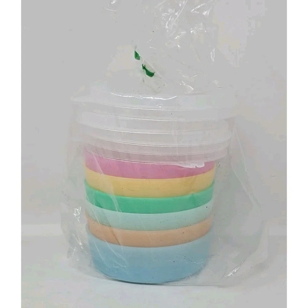 Vintage Tupperware 6 Little Wonders Bowls #1286 with Lids Multi Color 4